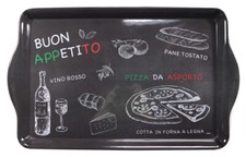 48 x 30 Kunststoff Melamin Serviertablett Frühstückstablett Tablett Schwarz