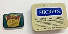 Vintage Medicine Tin Lot of 2 Sucrets & Anacin