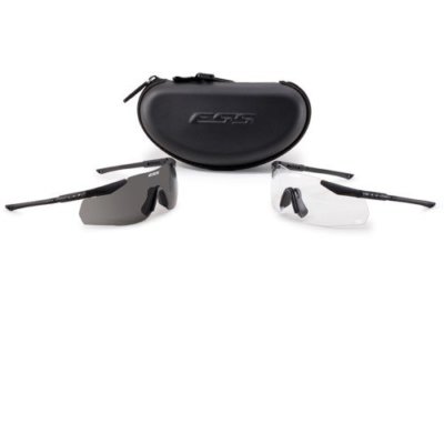 ESS Eyewear UVA/UVB Protection Lightweight Ice 2X NARO Eyeshield Kit - Black
