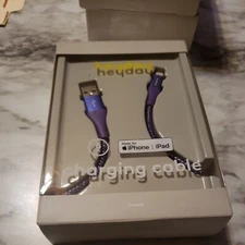 Heyday 4ft Micro USB Braided Cable For Android Charging Cable Color black