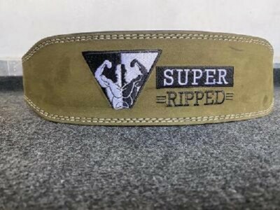 SUPER GERIPPT gepolsterter Gewichthebergürtel - 4   Wildledergürtel - Unisex Gürtel