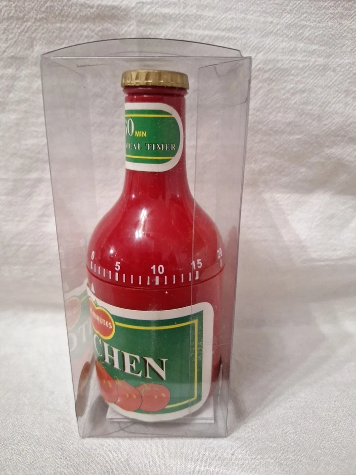 Mechanical Kitchen Timer Tomato Ketchup Design 60 Mins Duration Novelty Timer  - Image 3 of 4