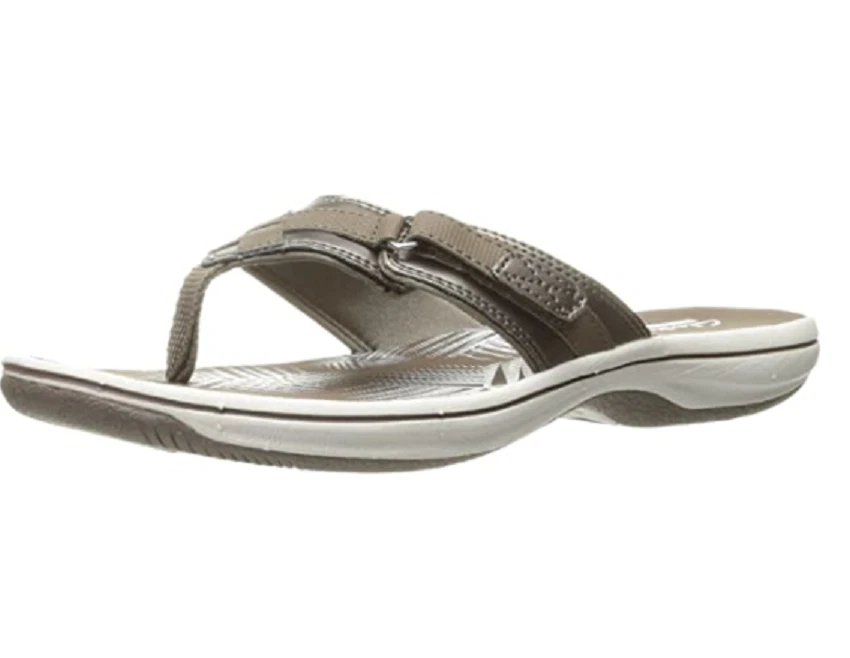 Infradito donna Clarks Breeze mare peltro 26125509 nuovo con scatola