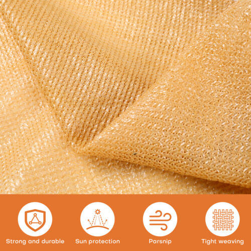 90% Outdoor Sunblock Shade Cloth UV Resistant Shade Net Taped Edge With Grommets - Picture 9 of 26