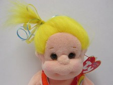 Ty Beanie Kids "Jammer" PRISTINE CLEAN Brand New Mint Tags YELLOW HAIR w/'jams' 