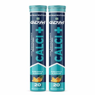 GDM Calci+ - Calcium, Magnesium & Vitamin D3 Pineapple Flavor, 40 Tablets