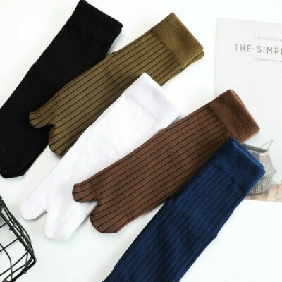 5 Paar Herren Baumwolle Tabi Socken Zwei Zehen Japanischer Stil Sortierte Farben