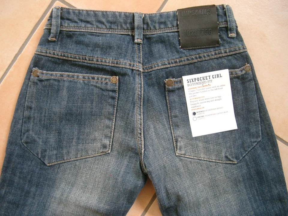 (C890) Lässige Imps & Elfs Girls 6 Pocket Jeans Stone wash Hose Boyfriend gr.140 - Bild 2 von 3