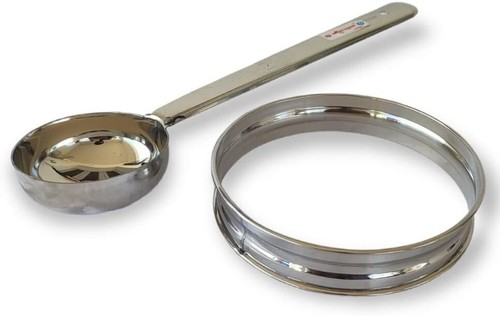 Edelstahl Pongal Topfset 2,5 l mit Deckel & Schöpfkelle für Gasherd - Bild 3 von 4