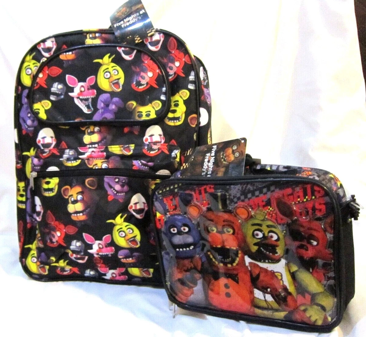 FIVE NIGHTS AT FREDDYS FNAF 16 BACKPACK+MATCHING FNAF 9.5  LUNCHBOX-NEW!RARE!