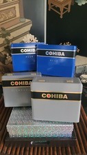 Cohiba Blue and Gray Empty Wooden Lacquered  Lot Of 4 Beautiful In And Out