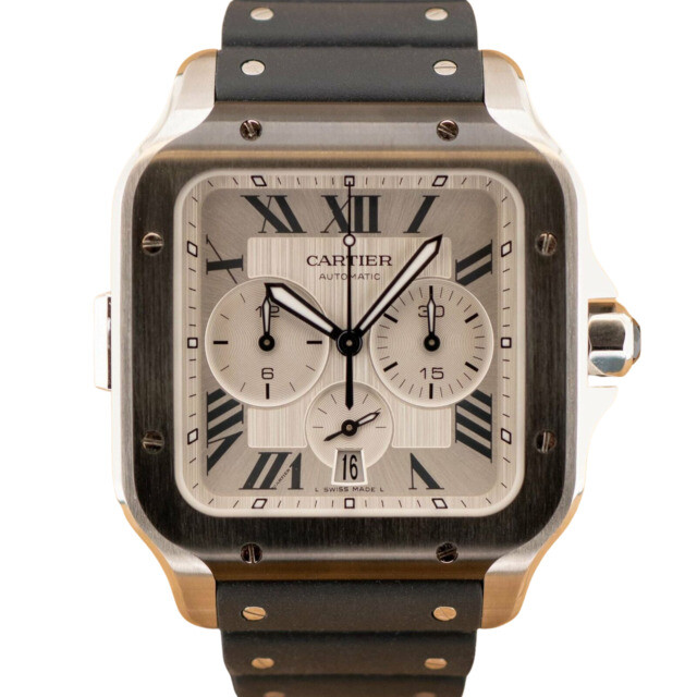 Cartier Santos Silver Men's Rubber 