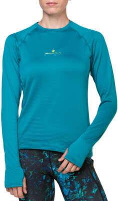 Ronhill Tech Winter Womens Running Top Blue Long Sleeve Base Layer