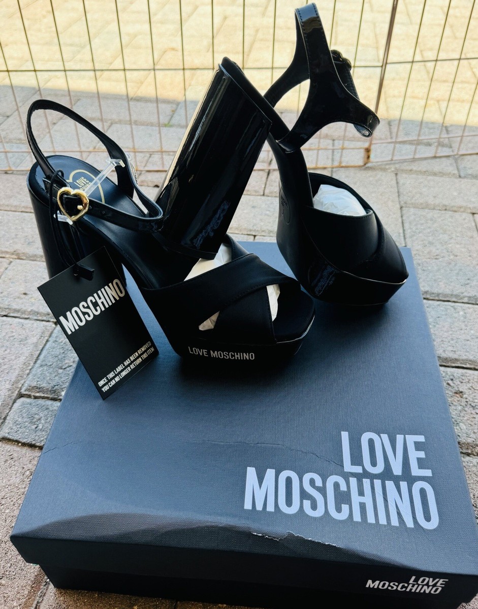 Love Moschino Patent leather and neoprene Rubber Logo