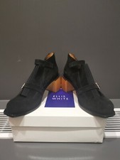 Stivaletti NERI SCAMOSCIATI PELLE ELLIS BIANCO EU 40 UK 7 US 10 Made in Italy