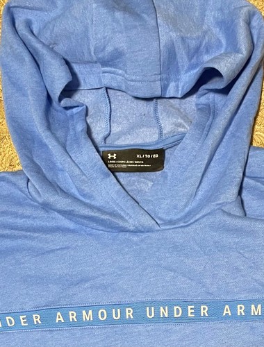 Under Armour NEW WOMENS XL Taped Workout Hoodie Sweatshirt Nimbus Blue 1328947 - 第 4/8 張圖片