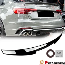 Rear Trunk Spoiler Wing Glossy Black For 2017-2024 Audi A4 S4 B9 M4 V Style