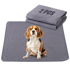 24x18 in Washable Pee Pads for Dogs,2 Pack Reusable Puppy 24 18inch, Gray