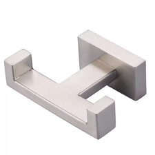 Wall Mount Knob Double Robe/Towel Hook in Brushed Nickel