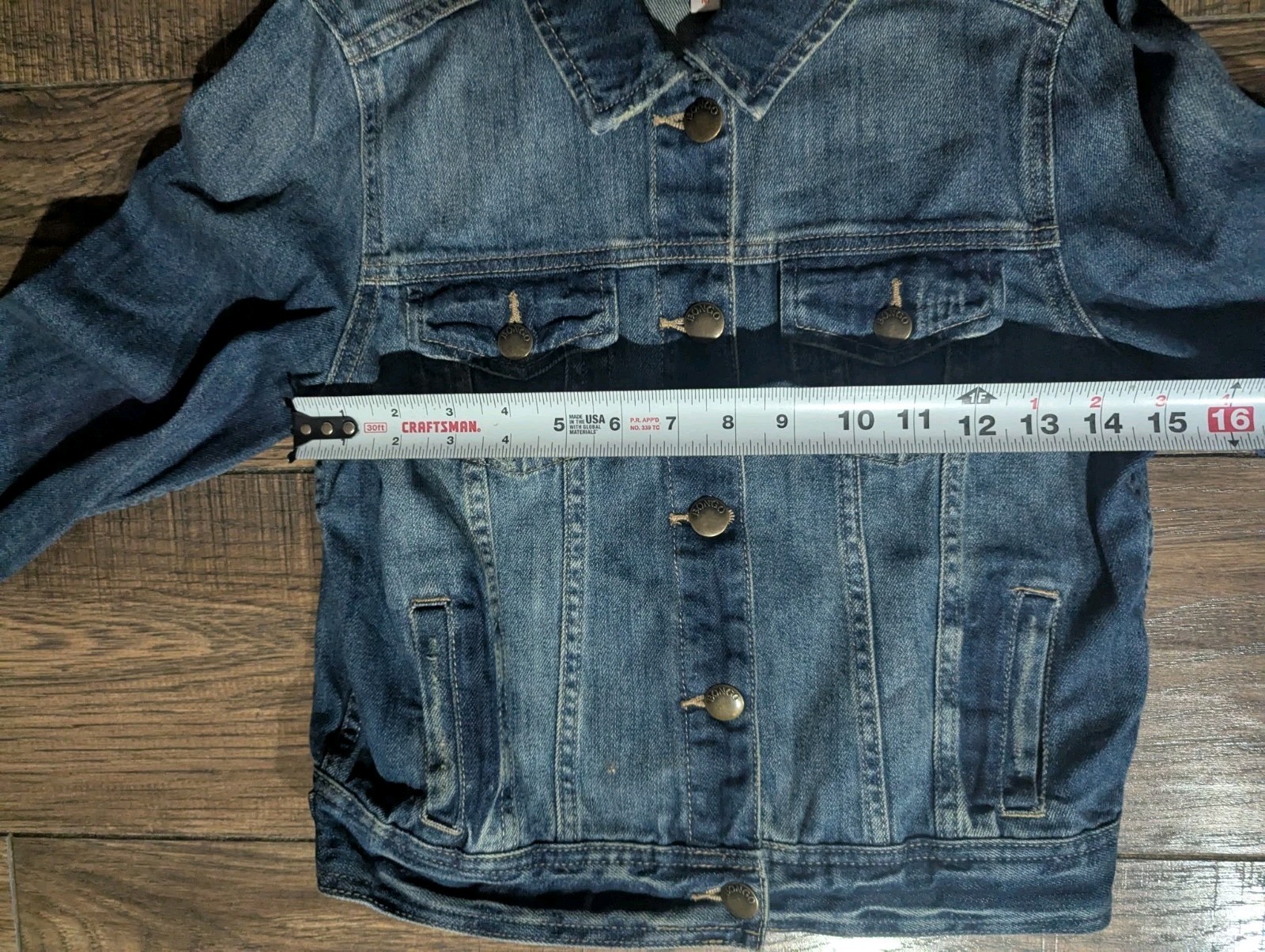 By Bongo Denim Jean Jacket Solid Blue Distressed … - image 7