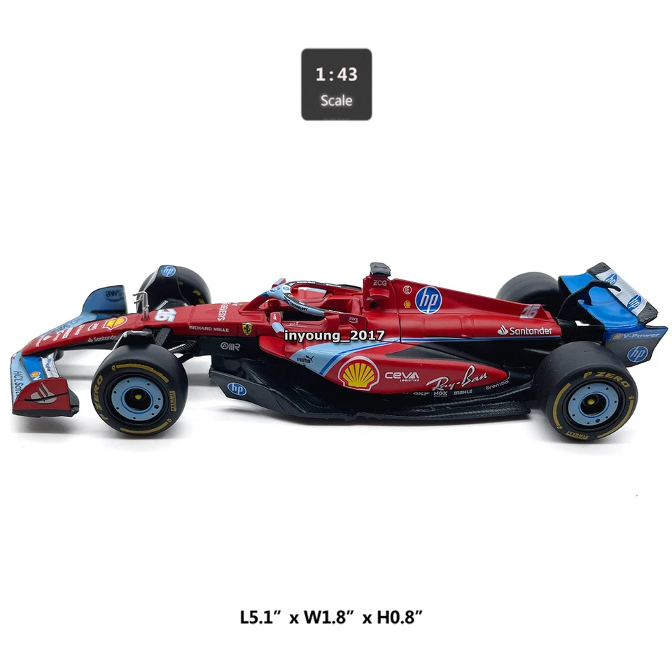 1/43 2024 Ferrari SF-24 Model Car Diecast Vehicle F1 Miami GP Charles Leclerc 16 - Image 2 of 4
