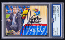 Bill Self Signed 2013 Upper Deck University of Kansas Card #76 (PSA) Coach Auto