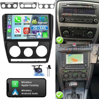 Für Skoda Octavia II 1Z3 1Z5 10'' Android 15 Autoradio 2+64G CarPlay GPS WiFi KAM