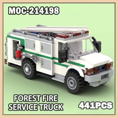 MOC-214198 Forest Fire Service Medium Brush Truck Building Block Model DIY City