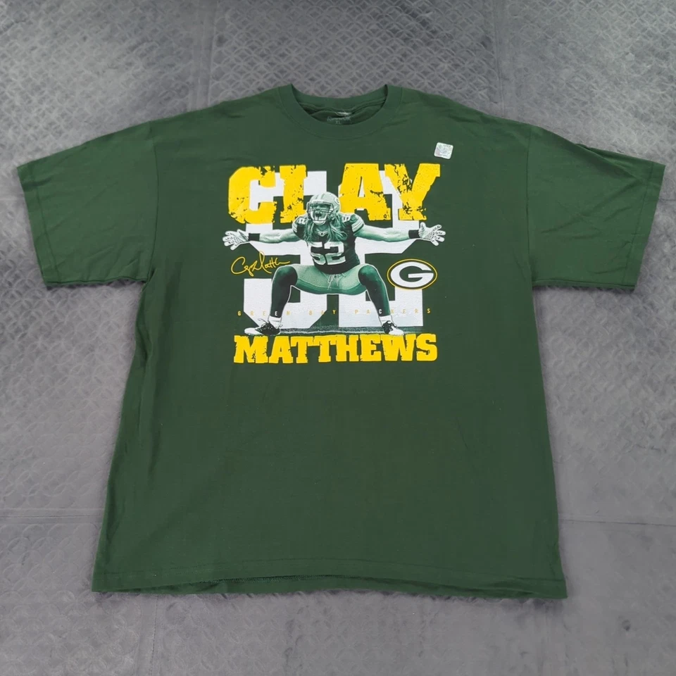 Camisa Green Bay Packers argila Matthews Reebok Y2K verde manga curta masculina GG - Imagem 2 de 4