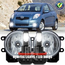 Pair For Toyota Yaris 2006-2015 Front Bumper LED Fog Light Lamps Left & Right