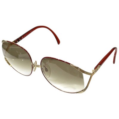 Christian Dior Sunglasses 2250 43 Plastic Red Gold Yellow Used