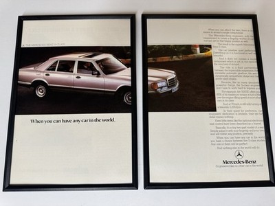 GERAHMT Original 1985 W126 Mercedes S Klasse Magazin Werbung Plakat Garage Retro