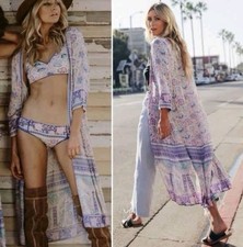 SPELL & THE GYPSY COLLECTIVE Poinciana Robe Duster Kimono Lilac Size S