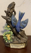 Lionstone sculptured porcelain bluebird whiskey decanter 1972 Original