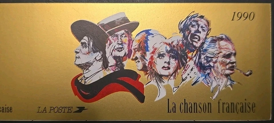 France Booklet Scott B620a Great Names In French Song 1990 VF MNH Semi-Postal - Image 3 of 4