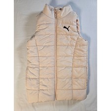 Puma Womens Puffer Vest Peach Pink Full Zip Quilted, 1333175 Size M 10/12