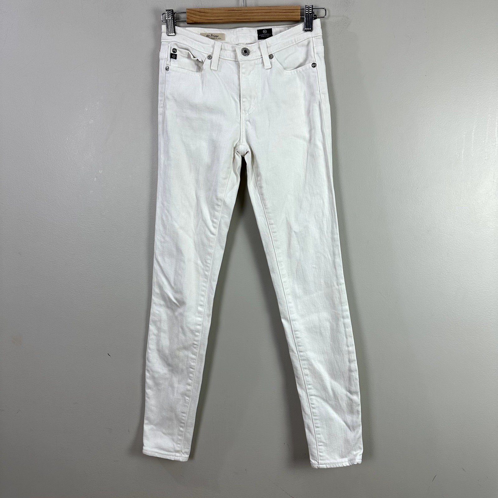 AG Adriano Goldschmied White The Prima Mid-Rise Cigarette Jeans 24 24R