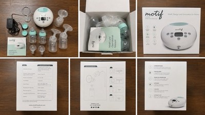 Motif Luna Double Electric Breast Pump Kit 21mm, Bottles, Tubing, AC Adapter