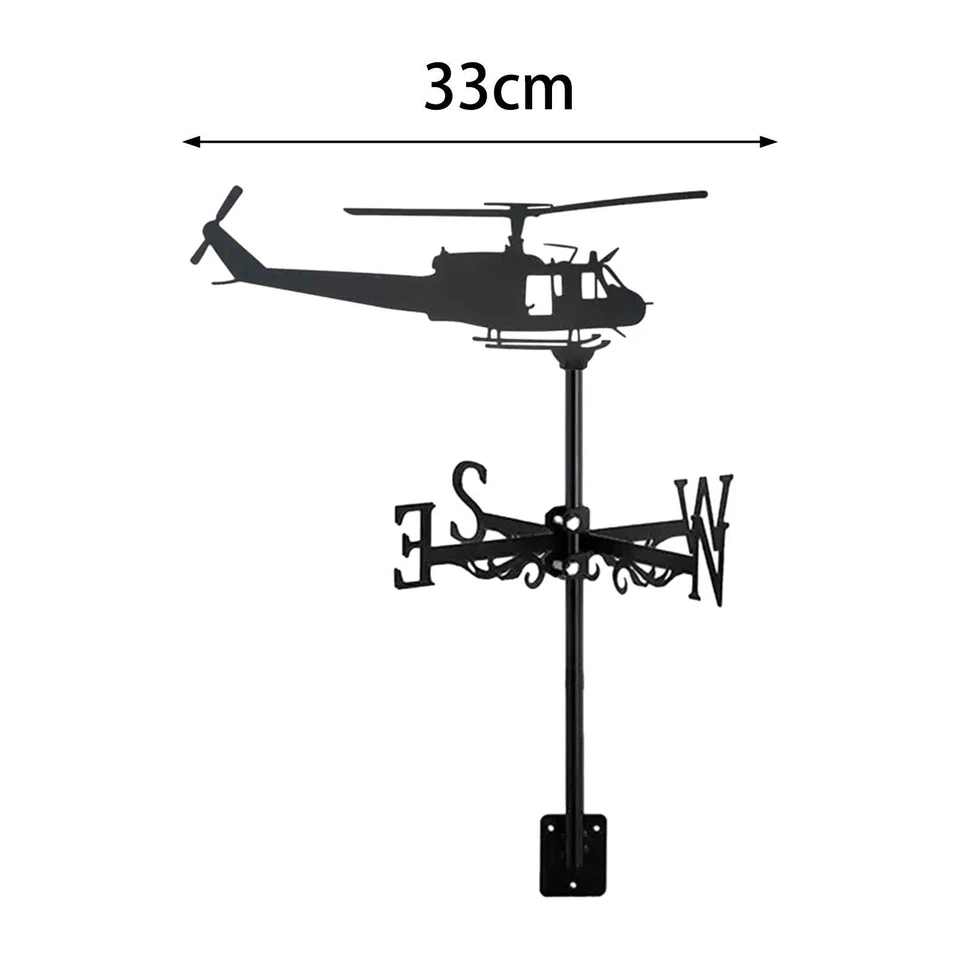 Helicopter Figurine Weather Vane Ornament Weather Vane Decorative Direction - Image 4 of 4