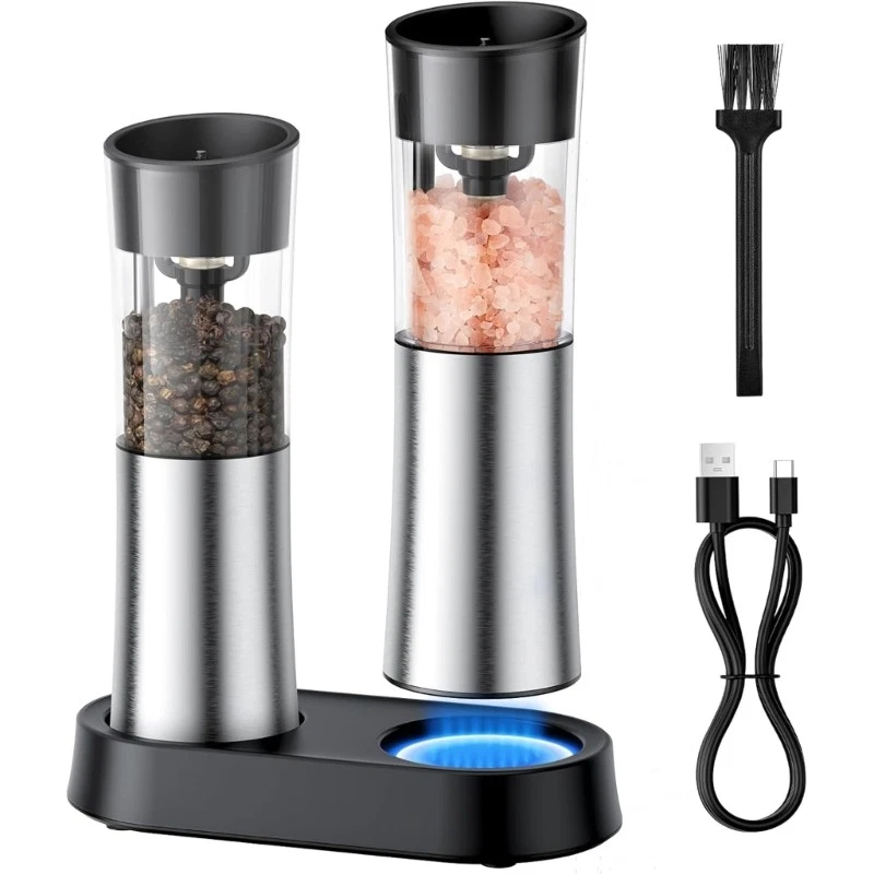 Automatic Peppers Mill USB Rechargeable Spices Mill Kitchen Tool for Baking