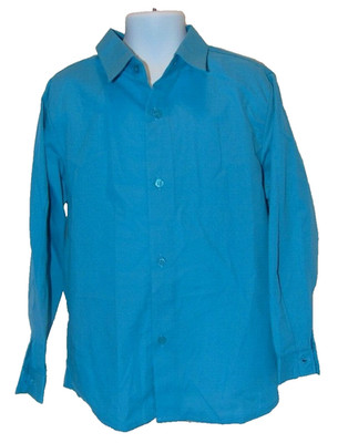 Boys Andrew Fezza Blue Long Sleeve Dress Shirt Size 7  NWOT