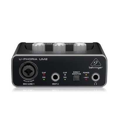 U-PHORIA UM2 2x2 USB Sound Card Audiophile Audio with Mic Preamp ot25 #zv