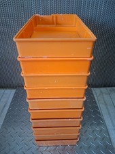 Midwest Uncuts Lot of 10 Orange Stackable Plastic Tray Storage 7 x 2 x 12"