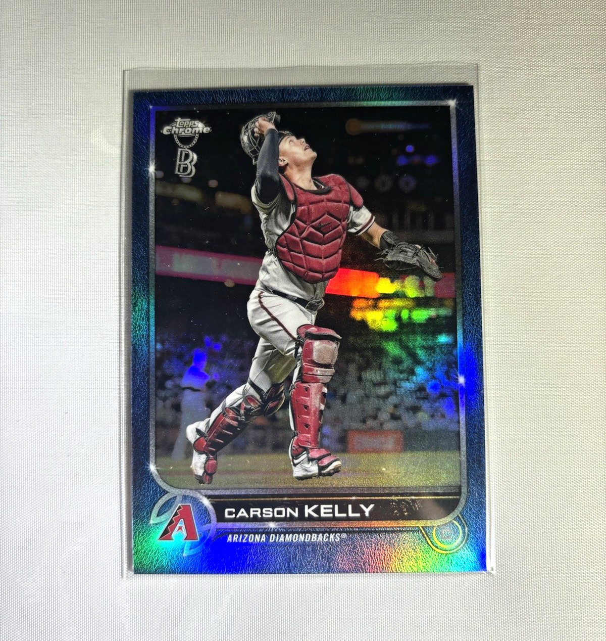 2022 Topps Chrome Ben Baller Carson Kelly Blue Refractor /75 No. 215