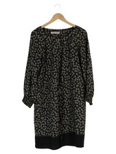 GéRARD DAREL Damen Blusenkleid 38/M Schwarz Blumenmuster Vintage Elegant