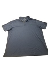 Tommy Bahama IslandZone Men s Blue Solid Polo Short Sleeve Collared Button XL/TG