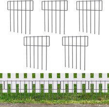 5 Pack Animal Barrier Fence, 13" Lx17 H Garden Fence for Dogs Metal Fence Panels