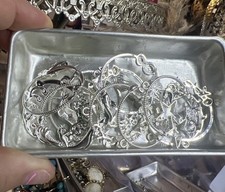 13 Pc Lot Jewelry Making Silver Tone Sea Life Shells Dolphin Fish Pendant Charm