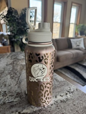 Buc-ee s Yukon Outfitters 32oz Water Bottle Gold Leopard Print Bucees; Free Ship