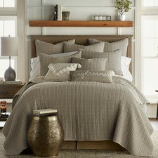 Mills Waffle Twin Quilt Taupe Soft Comfortable Luxury Bedding Set 68x86 inches